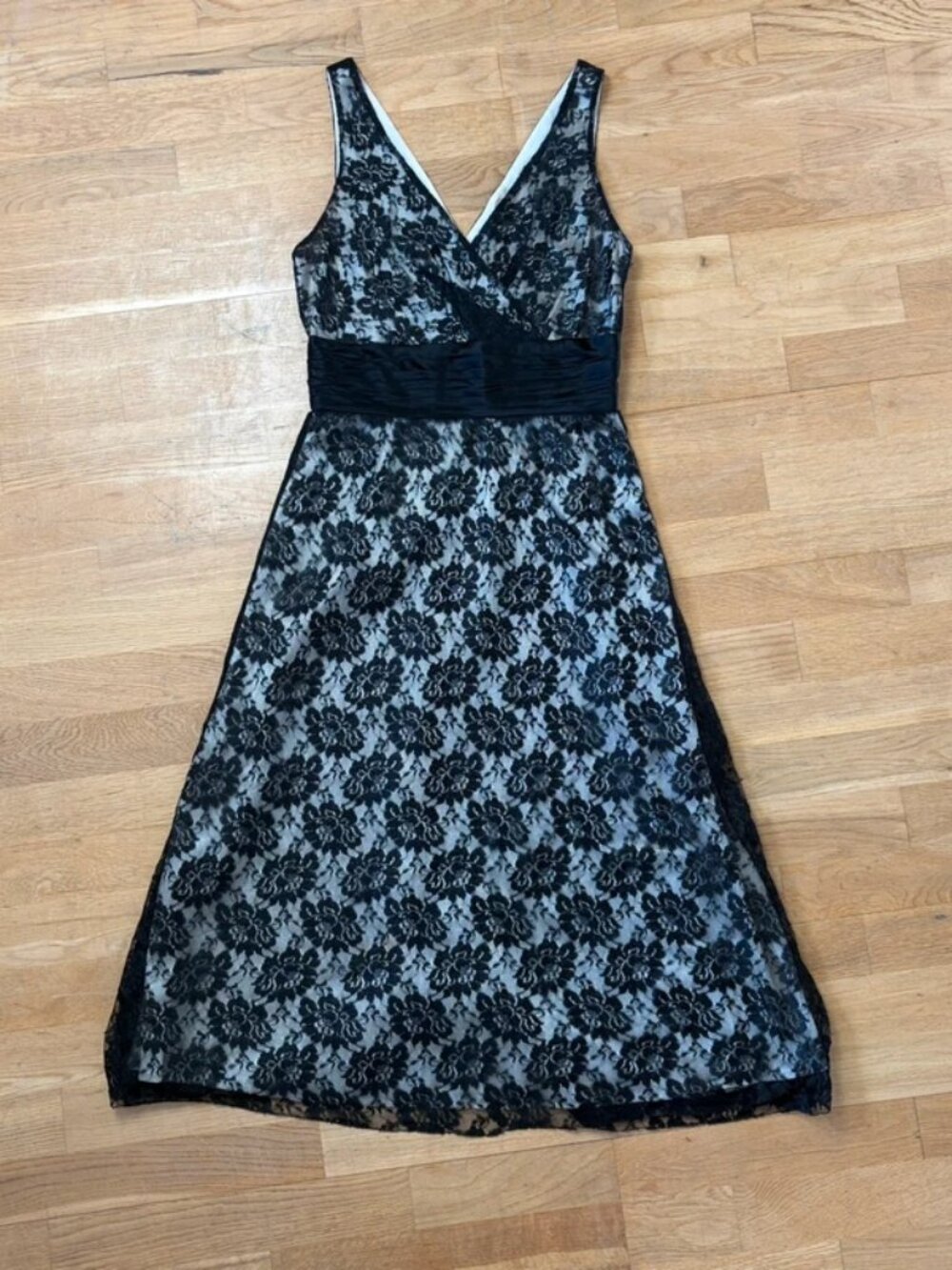 Vintage Phase Eight 00s Y2K Black Lace Maxi Dress Size 10